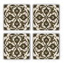 Hermia Set de 4 Alfombrillas de Cristal de Piedra Natural Multicolor